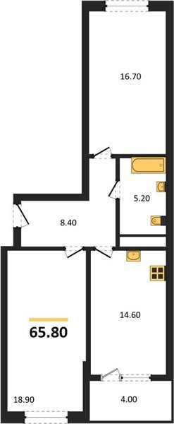 Фото №1: 2-комнатная квартира 67&nbsp;м², 8/18&nbsp;эт. - Краснодар, Карасунский внутригородской округ, мкр. ЖК Первое Место, ул. Виктора Казанцева, 1.2лит1