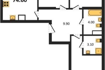 Фото №1: 3-комнатная квартира 78 м², 7/18 эт. - Краснодар, мкр. ЖК Первое Место, ул. Виктора Казанцева, 1.2лит2
