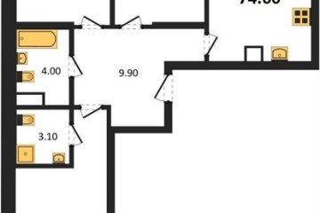 Фото №1: 3-комнатная квартира 78 м², 6/18 эт. - Краснодар, мкр. ЖК Первое Место, ул. Виктора Казанцева, 1.2лит2