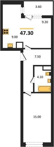 Фото №1: 1-комнатная квартира 49&nbsp;м², 2/18&nbsp;эт. - Краснодар, Карасунский внутригородской округ, мкр. ЖК Первое Место, ул. Виктора Казанцева, 1.2лит1