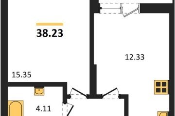 Фото №1: 1-комнатная квартира 39 м², 18/18 эт. - Знаменский, мкр. Родные Просторы,