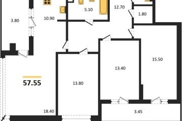 Фото №1: 2-комнатная квартира 107 м², 18/18 эт. - Знаменский, мкр. Родные Просторы,