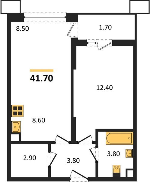 Фото №1: 1-комнатная квартира 43&nbsp;м², 18/18&nbsp;эт. - Знаменский, Карасунский внутригородской округ, мкр. Родные Просторы