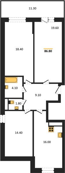 Фото №1: 3-комнатная квартира 86&nbsp;м², 1/4&nbsp;эт. - Гулькевичи