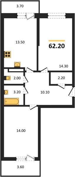 Фото №1: 2-комнатная квартира 61&nbsp;м², 2/9&nbsp;эт. - Краснодар, Прикубанский внутригородской округ, мкр. жилой комплекс Лето, ул. имени Генерала Корнилова, 1к3