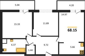 Фото №1: 2-комнатная квартира 74&nbsp;м², 1/9&nbsp;эт. - Краснодар, мкр. жилой комплекс Югге, 