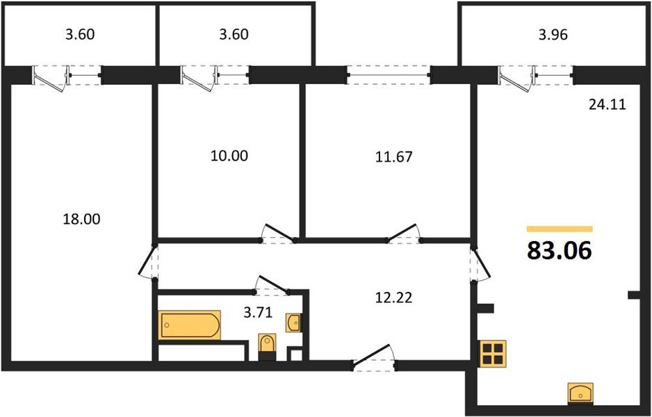 Фото №1: 3-комнатная квартира 90&nbsp;м², 1/9&nbsp;эт. - Краснодар, Прикубанский внутригородской округ, мкр. жилой комплекс Югге