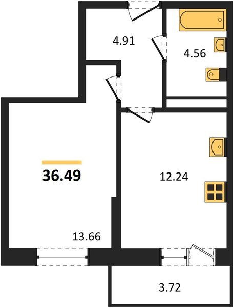 Фото №1: 1-комнатная квартира 39&nbsp;м², 9/9&nbsp;эт. - Краснодар, Прикубанский внутригородской округ, мкр. жилой комплекс Югге