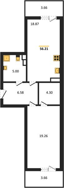 Фото №1: 1-комнатная квартира 61&nbsp;м², 8/9&nbsp;эт. - Краснодар, Прикубанский внутригородской округ, мкр. жилой комплекс Югге