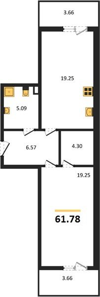 Фото №1: 1-комнатная квартира 61&nbsp;м², 1/9&nbsp;эт. - Краснодар, Прикубанский внутригородской округ, мкр. жилой комплекс Югге