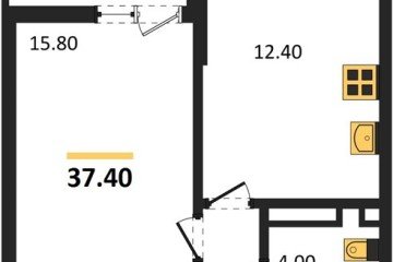 Фото №1: 1-комнатная квартира 37&nbsp;м², 6/9&nbsp;эт. - Майкоп, мкр. ЖК Звезды, 