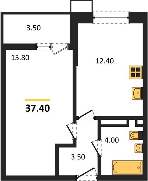Фото №1: 1-комнатная квартира 37&nbsp;м², 6/9&nbsp;эт. - Майкоп, мкр. ЖК Звезды
