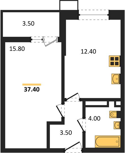 Фото №1: 1-комнатная квартира 37&nbsp;м², 8/9&nbsp;эт. - Майкоп, мкр. ЖК Звезды