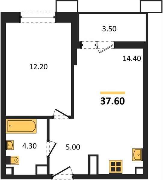 Фото №1: 1-комнатная квартира 37&nbsp;м², 7/9&nbsp;эт. - Майкоп, мкр. ЖК Звезды
