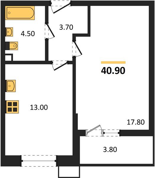 Фото №1: 1-комнатная квартира 40&nbsp;м², 2/9&nbsp;эт. - Майкоп, мкр. ЖК Звезды