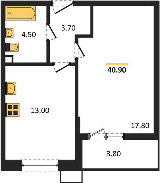 Фото №1: 1-комнатная квартира 40&nbsp;м², 2/9&nbsp;эт. - Майкоп, мкр. ЖК Звезды