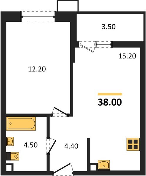 Фото №1: 1-комнатная квартира 38&nbsp;м², 2/7&nbsp;эт. - Майкоп, мкр. ЖК Звезды
