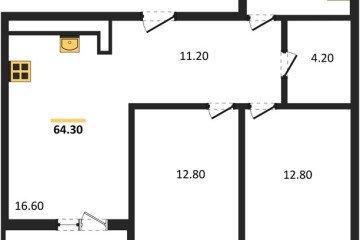Фото №1: 2-комнатная квартира 64 м², 3/7 эт. - Майкоп, мкр. ЖК Звезды,