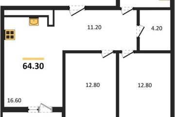 Фото №1: 2-комнатная квартира 64 м², 5/7 эт. - Майкоп, мкр. ЖК Звезды,