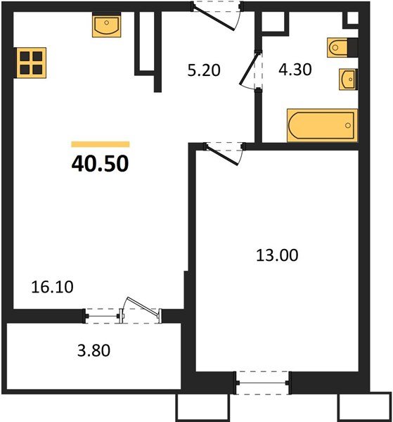 Фото №1: 1-комнатная квартира 40&nbsp;м², 5/7&nbsp;эт. - Майкоп, мкр. ЖК Звезды