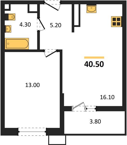 Фото №1: 1-комнатная квартира 40&nbsp;м², 5/7&nbsp;эт. - Майкоп, мкр. ЖК Звезды