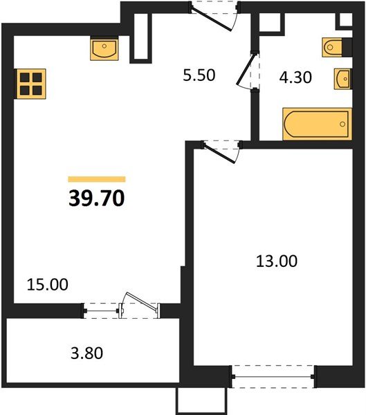 Фото №1: 1-комнатная квартира 39&nbsp;м², 5/7&nbsp;эт. - Майкоп, мкр. ЖК Звезды