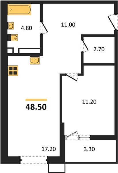 Фото №1: 1-комнатная квартира 48&nbsp;м², 5/7&nbsp;эт. - Майкоп, мкр. ЖК Звезды