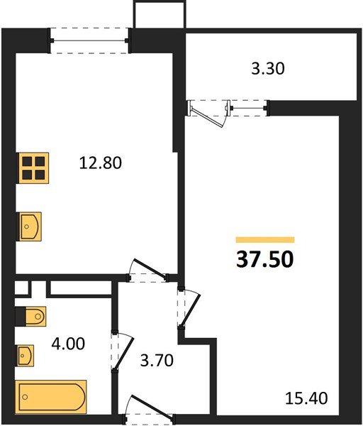 Фото №1: 1-комнатная квартира 37&nbsp;м², 5/7&nbsp;эт. - Майкоп, мкр. ЖК Звезды