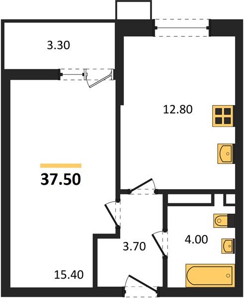 Фото №1: 1-комнатная квартира 37&nbsp;м², 7/7&nbsp;эт. - Майкоп, мкр. ЖК Звезды