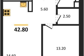 Фото №1: 1-комнатная квартира 42 м², 7/7 эт. - Майкоп, мкр. ЖК Звезды,