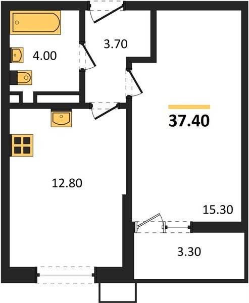 Фото №1: 1-комнатная квартира 37&nbsp;м², 7/7&nbsp;эт. - Майкоп, мкр. ЖК Звезды