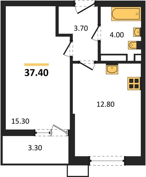 Фото №1: 1-комнатная квартира 37&nbsp;м², 7/7&nbsp;эт. - Майкоп, мкр. ЖК Звезды