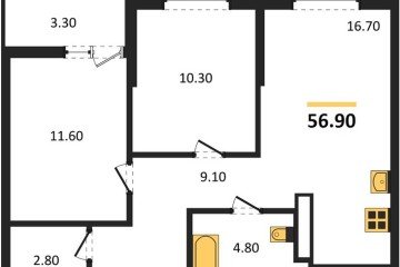 Фото №1: 2-комнатная квартира 56 м², 7/7 эт. - Майкоп, мкр. ЖК Звезды,