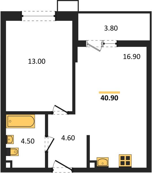 Фото №1: 1-комнатная квартира 40&nbsp;м², 2/7&nbsp;эт. - Майкоп, мкр. ЖК Звезды