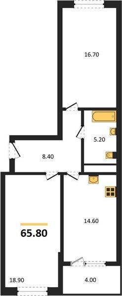 Фото №1: 2-комнатная квартира 67&nbsp;м², 3/18&nbsp;эт. - Краснодар, Карасунский внутригородской округ, мкр. ЖК Первое Место