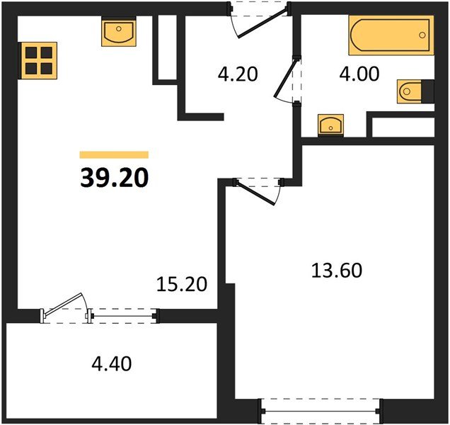 Фото №1: 1-комнатная квартира 41&nbsp;м², 16/18&nbsp;эт. - Краснодар, Карасунский внутригородской округ, мкр. ЖК Первое Место