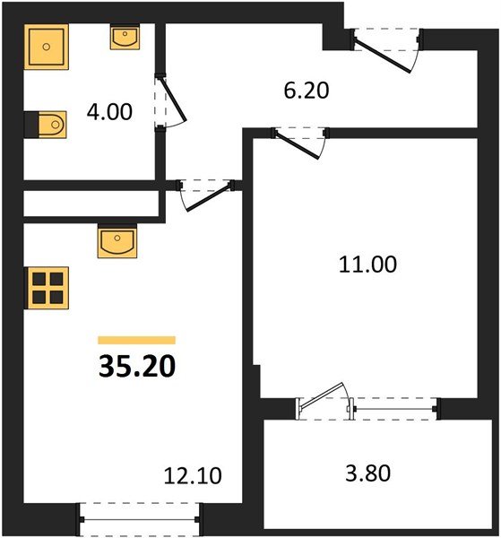 Фото №1: 1-комнатная квартира 37&nbsp;м², 15/18&nbsp;эт. - Краснодар, Карасунский внутригородской округ, мкр. ЖК Первое Место