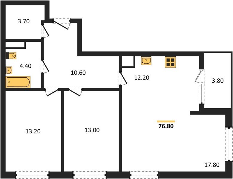 Фото №1: 2-комнатная квартира 78&nbsp;м², 5/18&nbsp;эт. - Краснодар, мкр. Карасунский внутригородской округ, ул. Виктора Казанцева