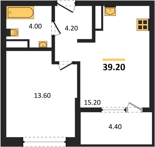 Фото №1: 1-комнатная квартира 41&nbsp;м², 15/18&nbsp;эт. - Краснодар, Карасунский внутригородской округ, мкр. ЖК Первое Место