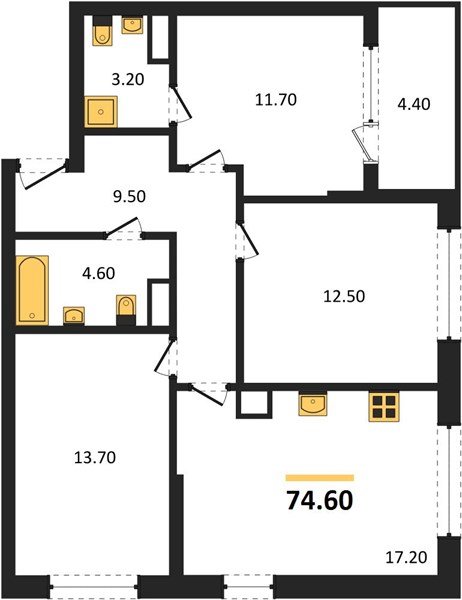 Фото №1: 3-комнатная квартира 76&nbsp;м², 4/18&nbsp;эт. - Краснодар, Карасунский внутригородской округ, мкр. ЖК Первое Место