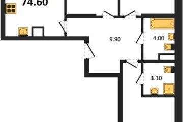 Фото №1: 3-комнатная квартира 78 м², 7/18 эт. - Краснодар, мкр. ЖК Первое Место,