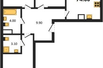 Фото №1: 3-комнатная квартира 78 м², 3/18 эт. - Краснодар, мкр. ЖК Первое Место,