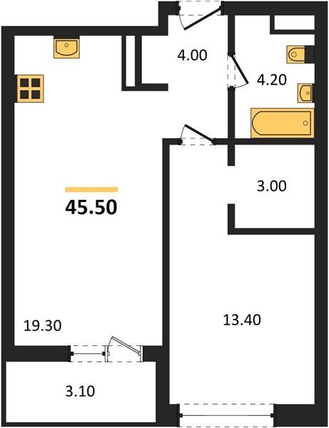 Фото №1: 1-комнатная квартира 45&nbsp;м², 6/18&nbsp;эт. - Краснодар, Прикубанский внутригородской округ, мкр. ЖК Эрмитаж, ул. им. Мурата Ахеджака, 20
