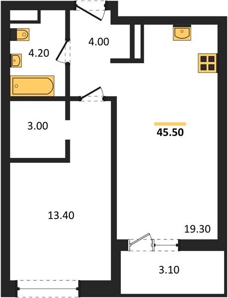 Фото №1: 1-комнатная квартира 45&nbsp;м², 17/18&nbsp;эт. - Краснодар, Прикубанский внутригородской округ, мкр. ЖК Эрмитаж, ул. им. Мурата Ахеджака, 20