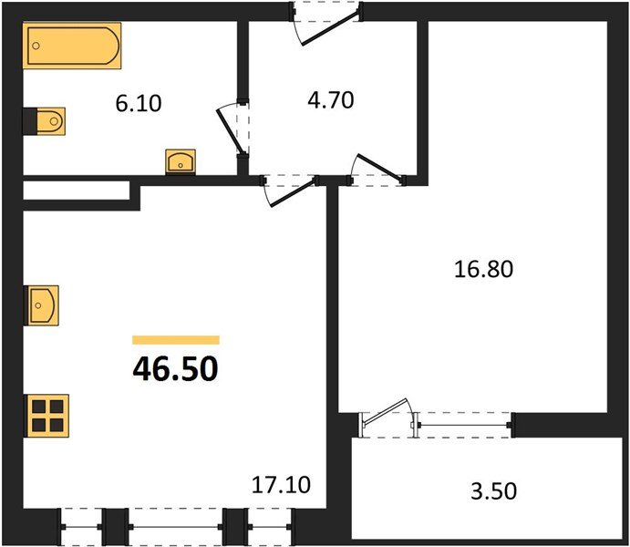 Фото №1: 1-комнатная квартира 46&nbsp;м², 3/18&nbsp;эт. - Краснодар, Прикубанский внутригородской округ, мкр. ЖК Эрмитаж, ул. им. Мурата Ахеджака, 20