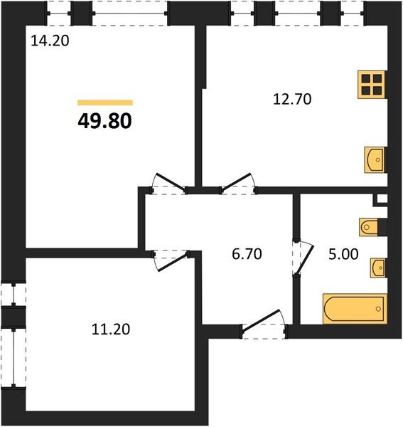 Фото №1: 2-комнатная квартира 49&nbsp;м², 2/18&nbsp;эт. - Краснодар, Прикубанский внутригородской округ, мкр. ЖК Эрмитаж, ул. им. Мурата Ахеджака, 20