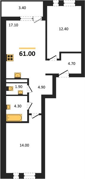 Фото №1: 2-комнатная квартира 61&nbsp;м², 7/18&nbsp;эт. - Краснодар, Прикубанский внутригородской округ, мкр. ЖК Эрмитаж, ул. им. Мурата Ахеджака, 20