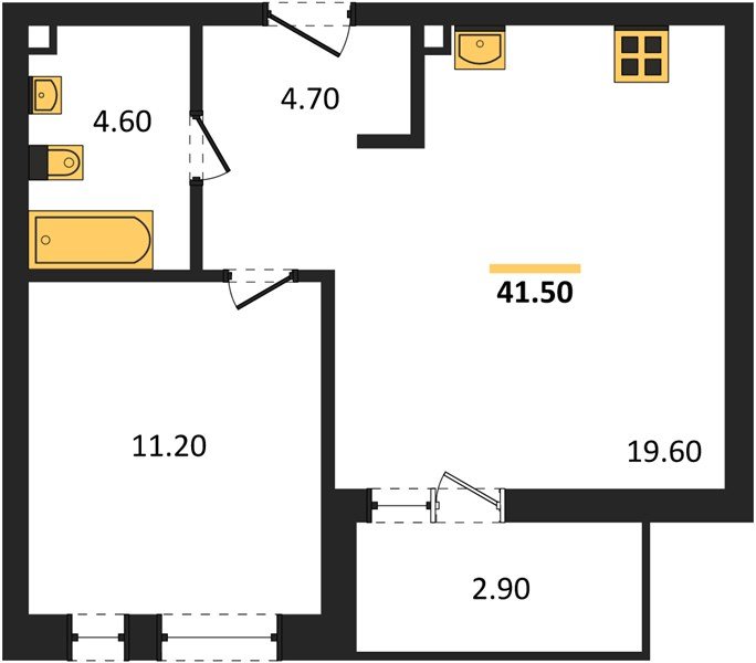 Фото №1: 1-комнатная квартира 41&nbsp;м², 2/18&nbsp;эт. - Краснодар, Прикубанский внутригородской округ, мкр. ЖК Эрмитаж, ул. им. Мурата Ахеджака, 20