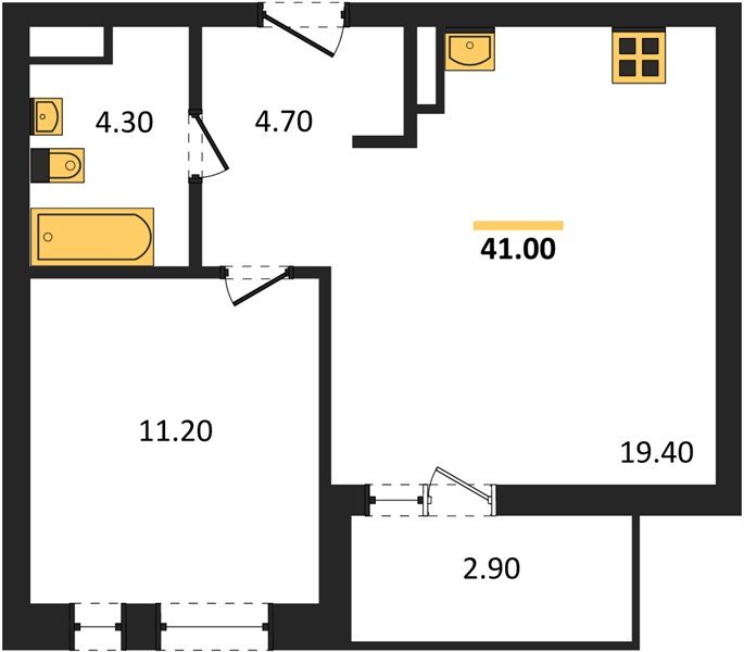 Фото №1: 1-комнатная квартира 41&nbsp;м², 6/18&nbsp;эт. - Краснодар, Прикубанский внутригородской округ, мкр. ЖК Эрмитаж, ул. им. Мурата Ахеджака, 20
