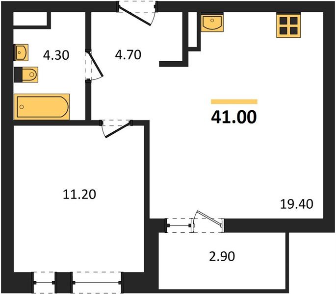 Фото №1: 1-комнатная квартира 41&nbsp;м², 9/18&nbsp;эт. - Краснодар, Прикубанский внутригородской округ, мкр. ЖК Эрмитаж, ул. им. Мурата Ахеджака, 20